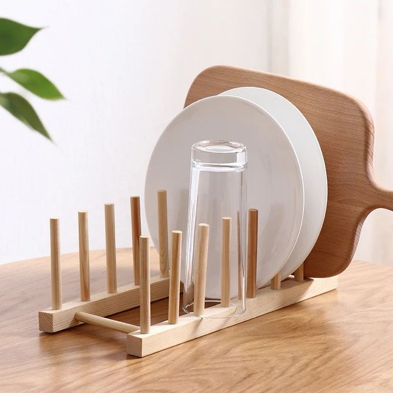 Bamboo Plate & Pot Lids Holder
