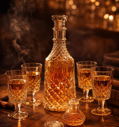 5 in 1 SALADAYS Whiskey Decanter & Glasses Set