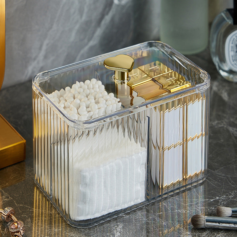 3-Compartment Clear Acrylic Earbud / Multipurpose Organizer