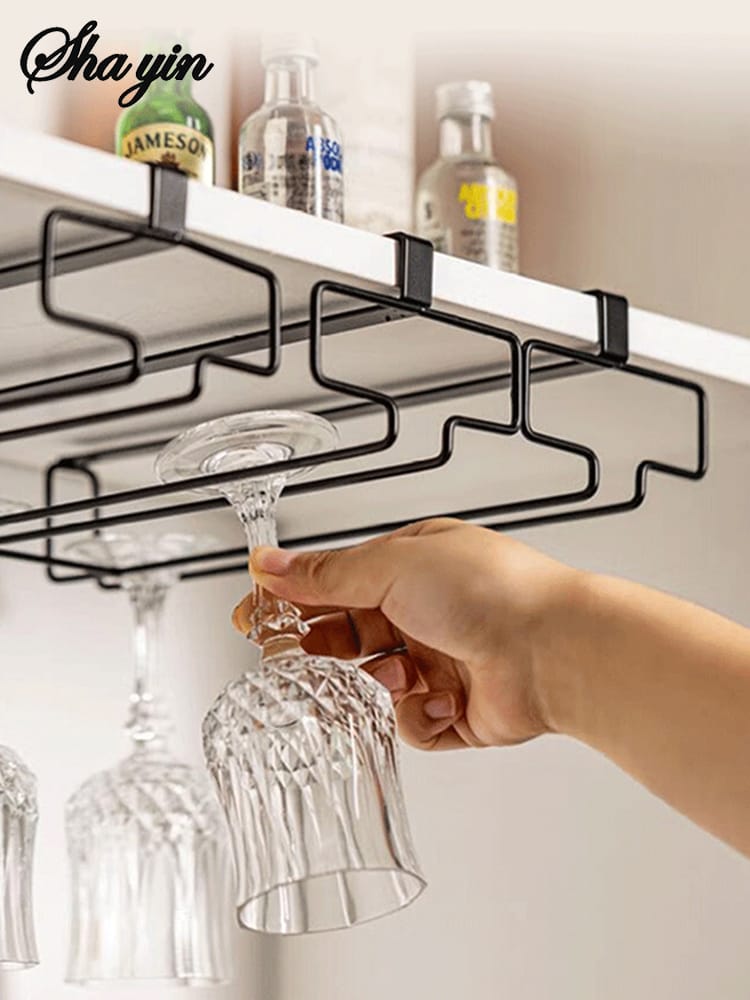 Non-Perforated Inverted Iron Wine Glass Holder
