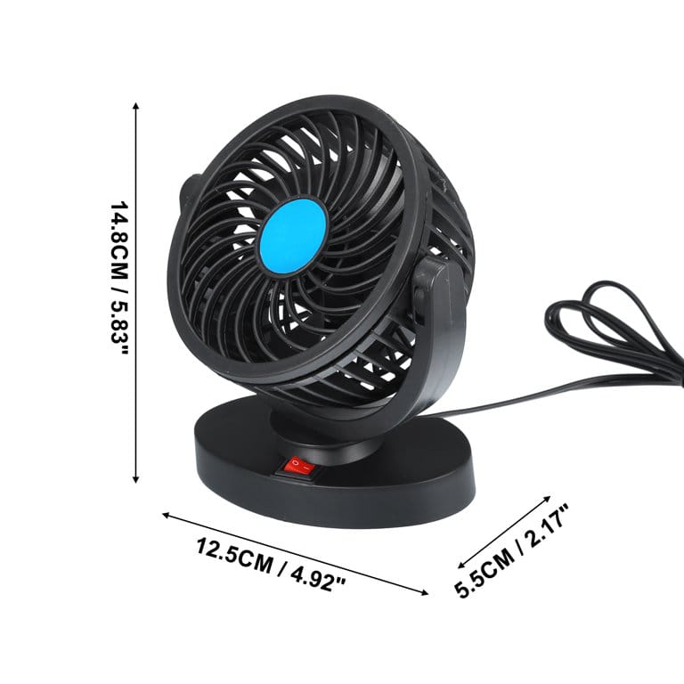 12V DC Electric Car Single Head Fan – Powerful 360° Cooling!