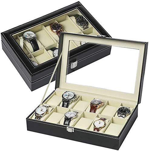 12-Slot Watch Organizer / Storage Box – Black