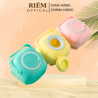 Multipurpose Reusable Silicone Body Scrubber & Massager with Built-In Soap Dispenser!