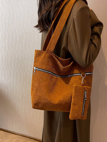 Casual Corduroy Shoulder Bag