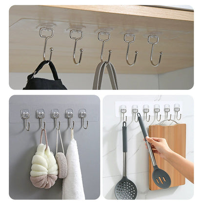 Strong Self-Adhesive Wall Hanger with 6 Hooks