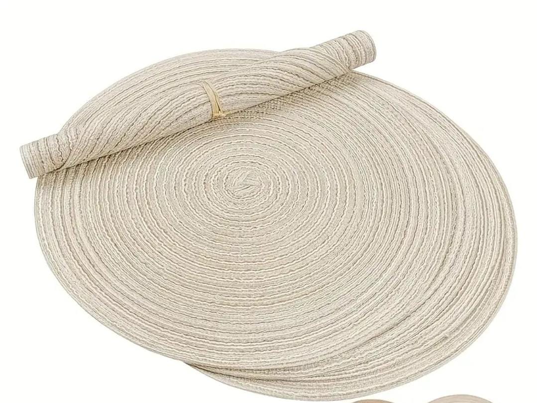 Elegant Round Woven Placemats – Set of 6