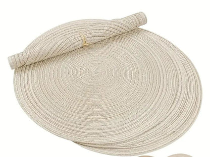 Elegant Round Woven Placemats – Set of 6