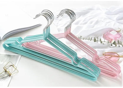 10pcs Strong Stainless Steel Rubber-Coated Clothes Hangers