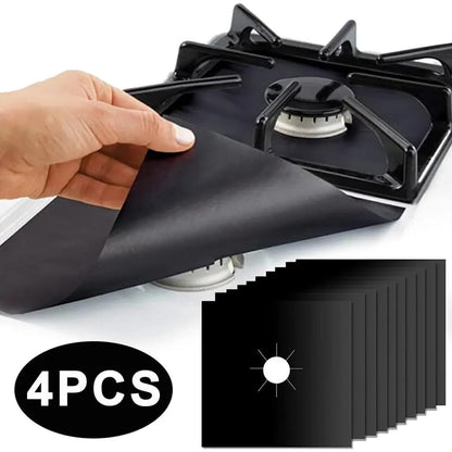 4pcs Set  Gas Stove Protector & Burner Liners