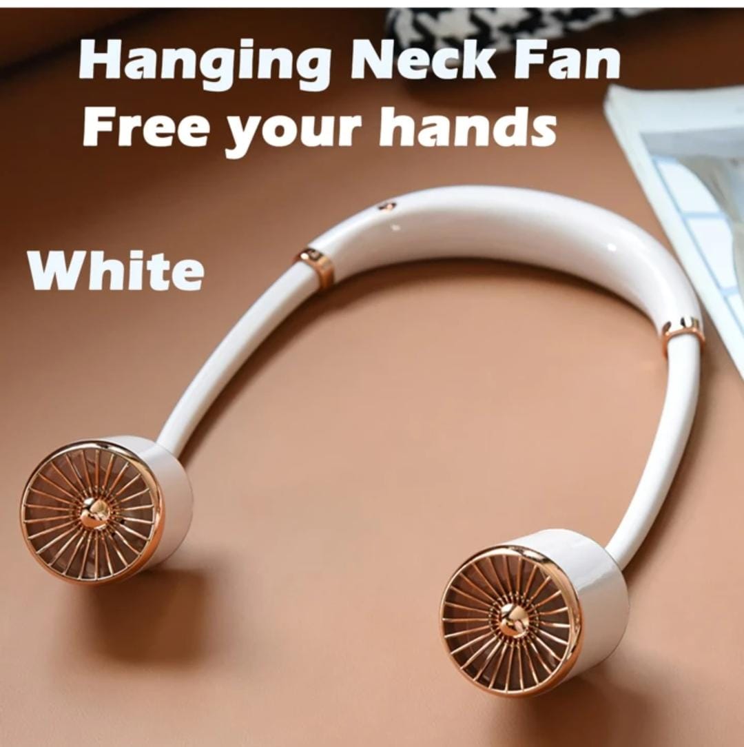 Gold Hanging Neck Portable Fan (Leafless Design)