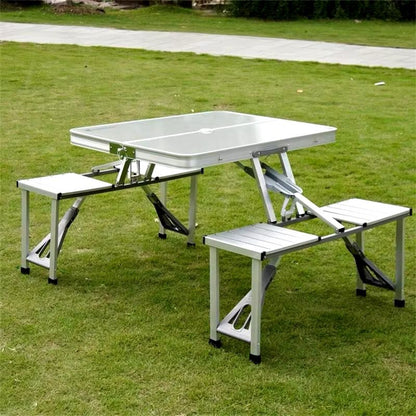 Folding Outdoor Picnic & Camping Chair + Table Set (4 Seats)