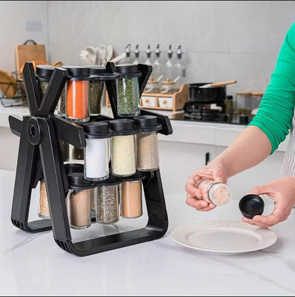 Rotary Seasoning Rack with Jars