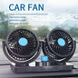 12V Dual Head Car Dashboard/Windshield Fan – 360° Rotatable Cooling!