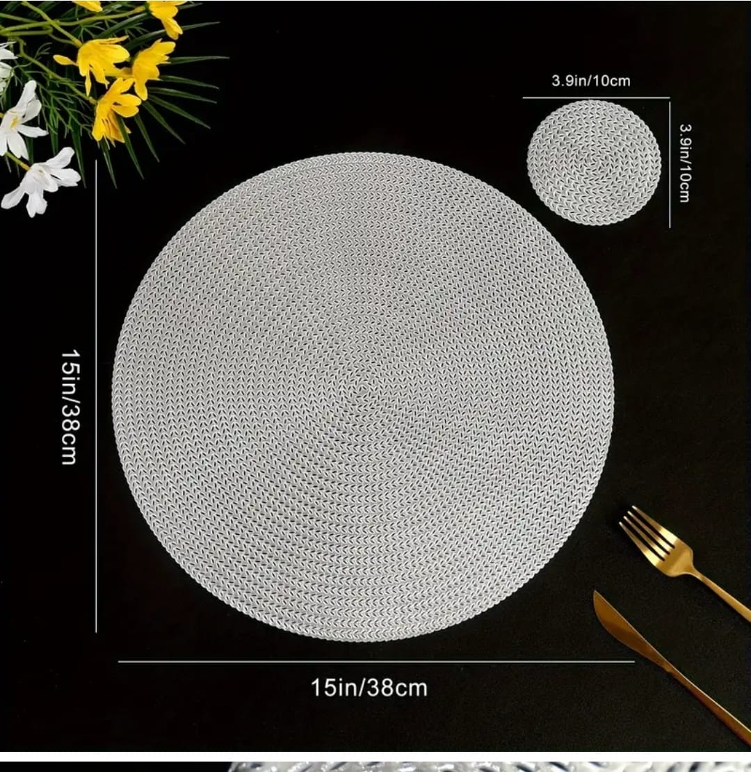 6pcs PVC Non-Woven Table Mats