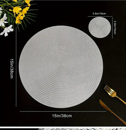 6pcs PVC Non-Woven Table Mats