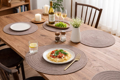 Elegant Round Woven Placemats – Set of 6