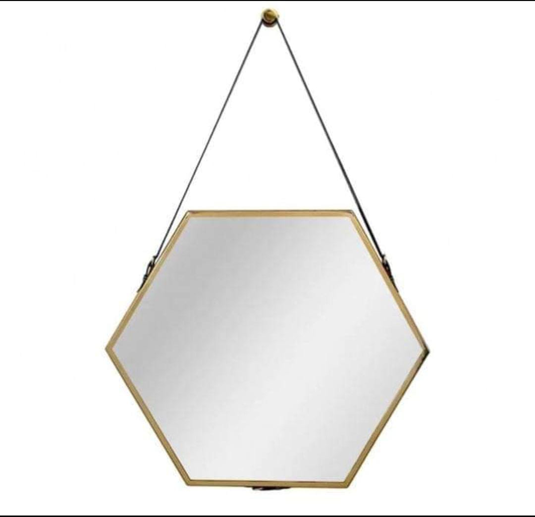 Geometric Hexagon Hanging Wall Mirror