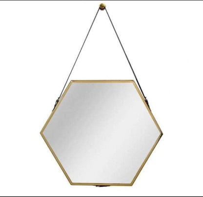 Geometric Hexagon Hanging Wall Mirror