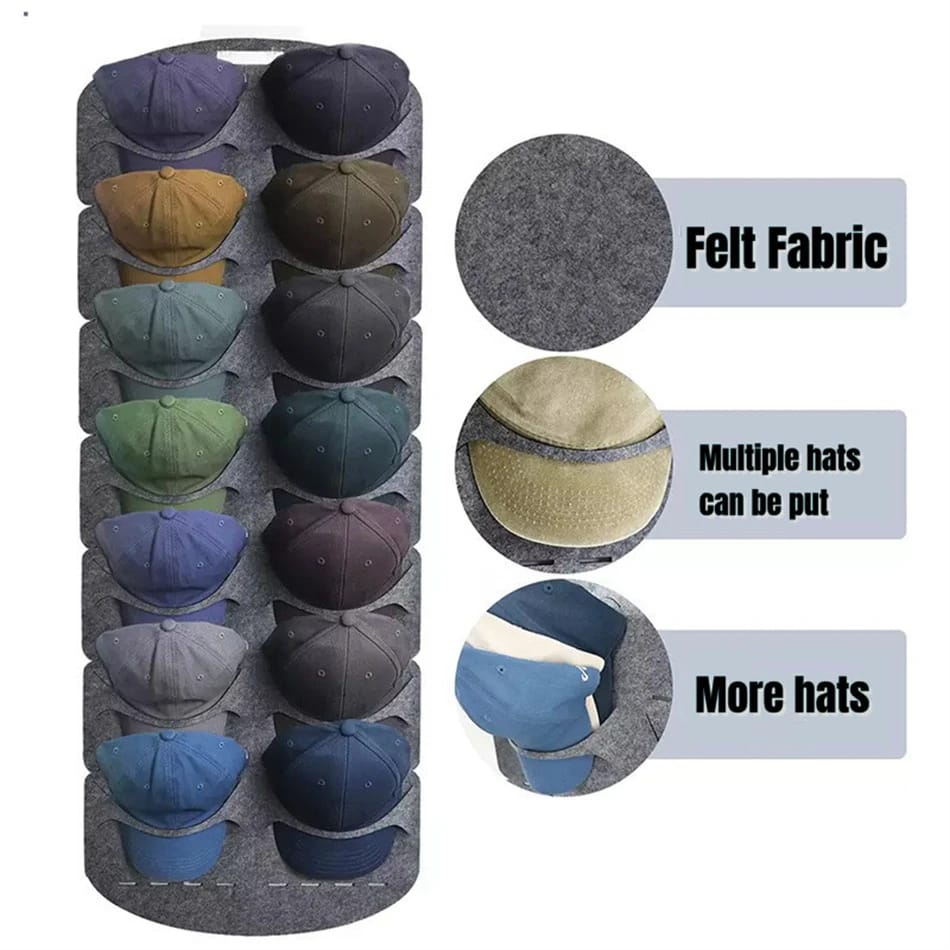 Hanging Hat Organizer – Felt Storage Rack