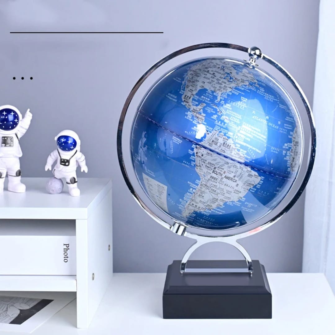 30cm Retro Metal Frame Rotating Luxury World Map Globe