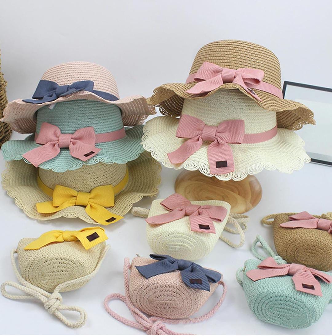 Girls Hat + Sling Bag Casual Wear Set
