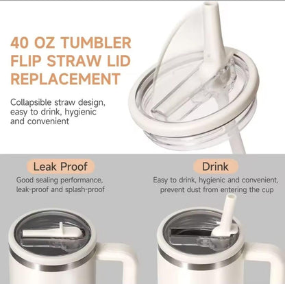 Anti-Leak Stanley Tumbler Replacement Lids with Straws