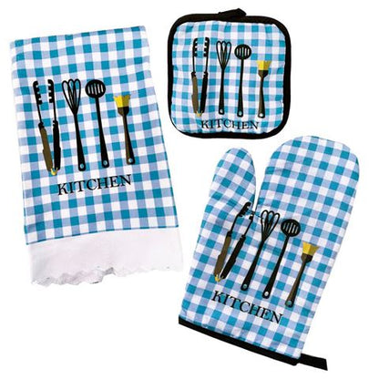3pcs Kitchen Heat-Resistant Glove Set