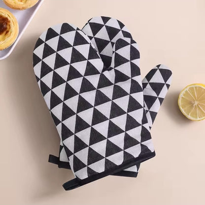 2pcs Cotton & Linen Oven Gloves
