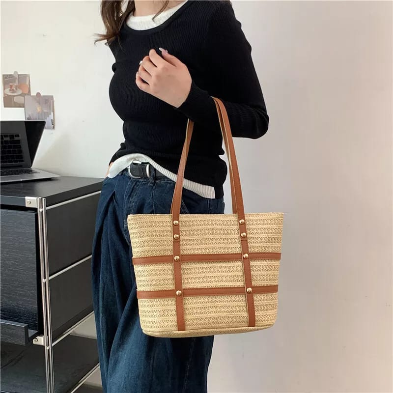 Women's Minimalist Solid Color Tote Bag