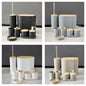 8-Piece Luxury Bathroom Accessories Set with Bamboo Lids