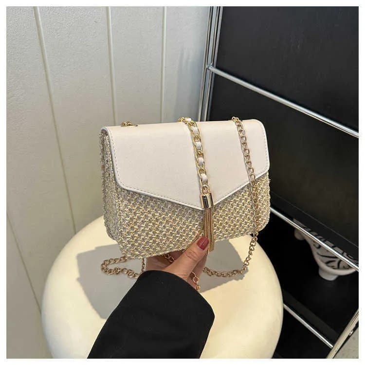 Chained Classy Woven Shoulder Bag