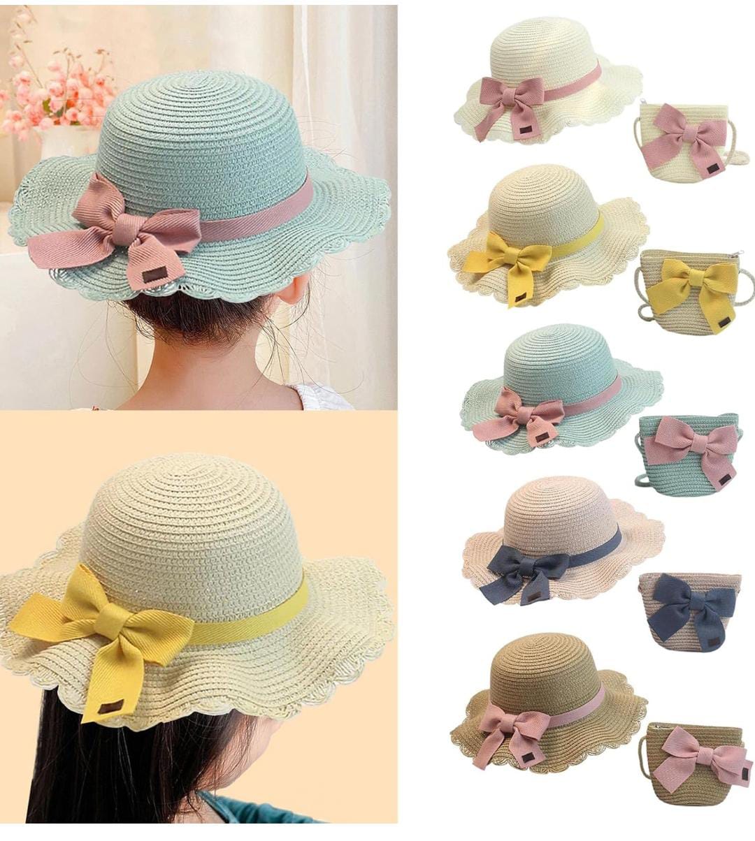 Girls Hat + Sling Bag Casual Wear Set
