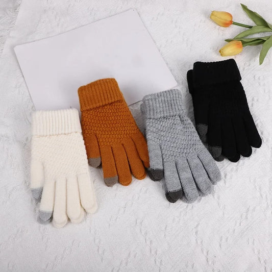 Winter Warm Touchscreen Gloves – Fleece Lined Knit