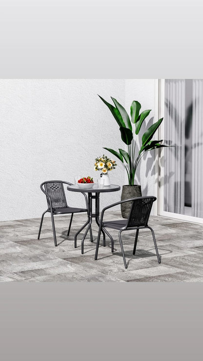 Stylish Outdoor 2 Chairs + 1 Table Set