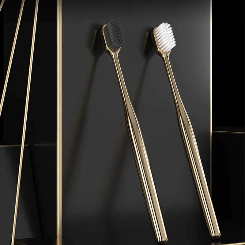 High-End Golden Bamboo Charcoal Toothbrush – Soft Bristles