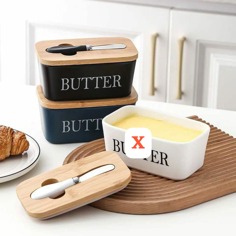Ceramic Butter / Cheese Set