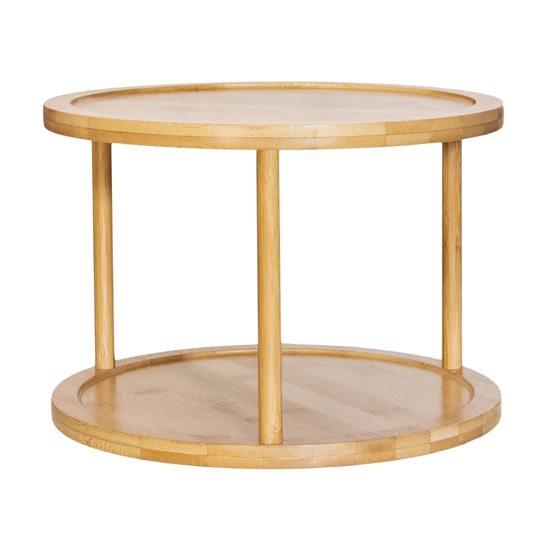 2-Tier Bamboo Rotating Spice Rack