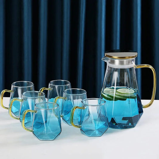 Diamond Textured Glass Teapot Set