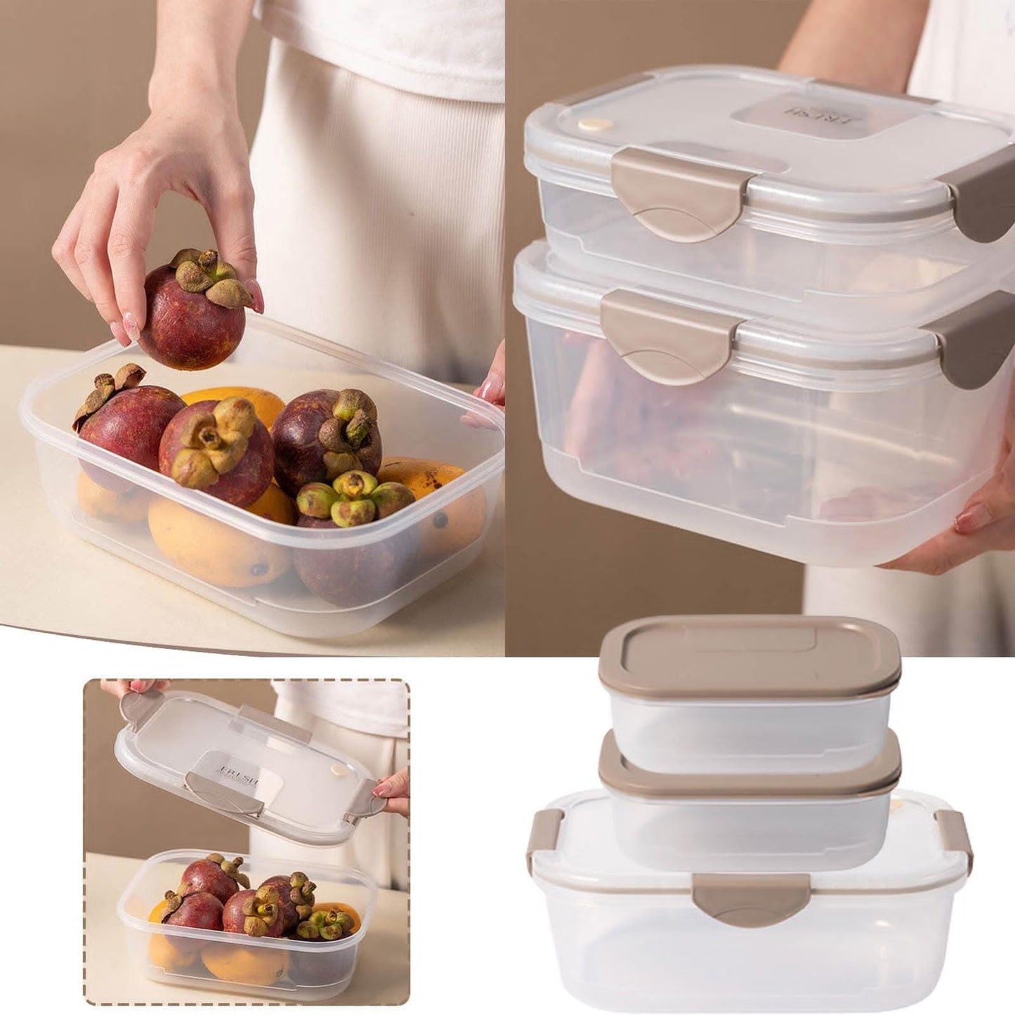3pcs Reusable Food Storage Container Set