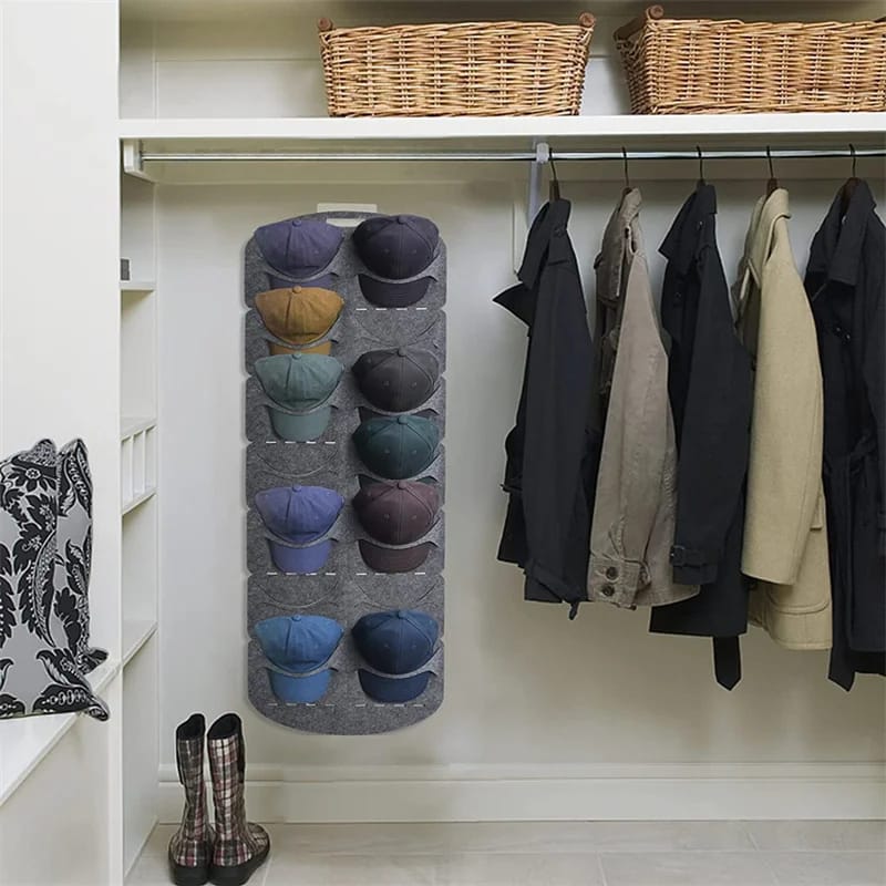 Hanging Hat Organizer – Felt Storage Rack